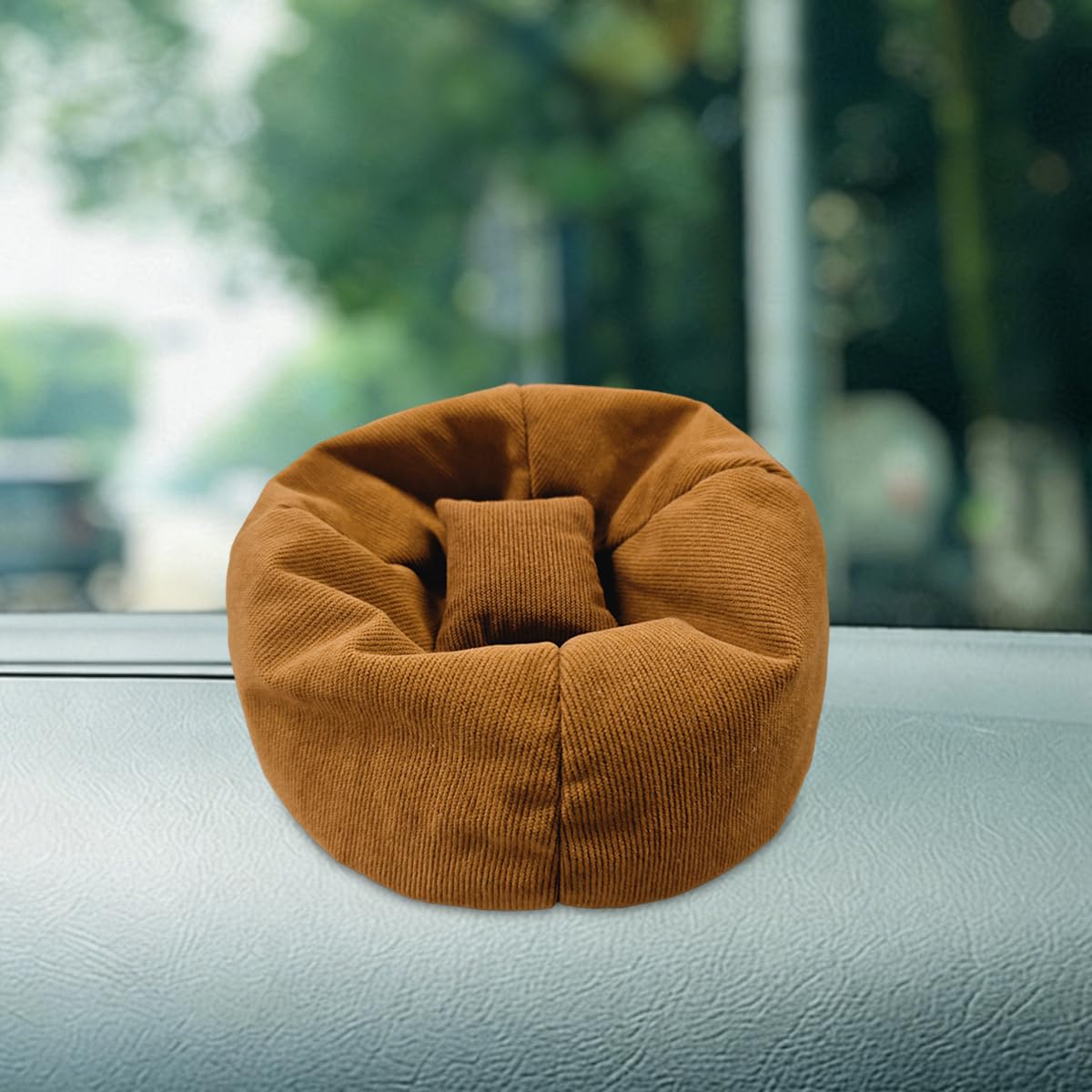 Toy Bean Bag Chair Car Dashboard Decoration, Mini Soft Automotive Lazy Sofa Ornament with Pillows, Cute Vehicle Interior Puppet Seat Accessories for Display Toy (Pink)