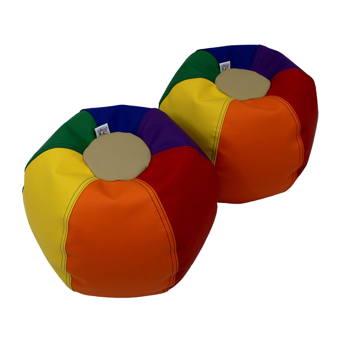 FDP SoftScape Bean Bag Puffs, 12" Height, 2-Pack - Navy/Powder Blue