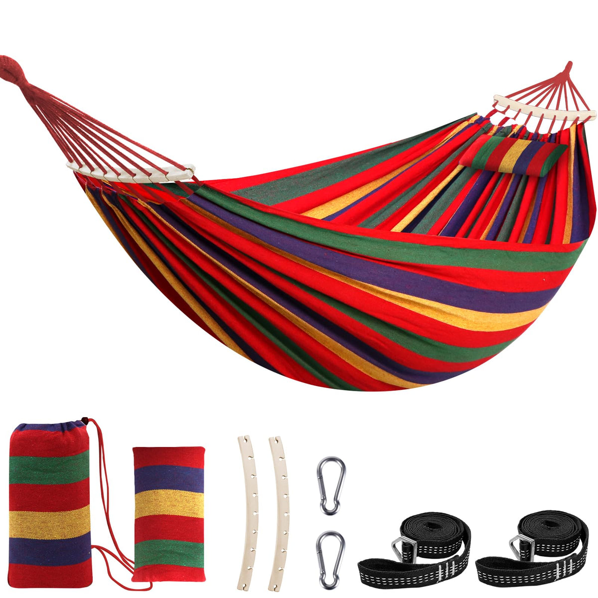 Chihee Cotton Hammock 8.9x4.9ft Holds Up to 660lbs Prevents Side-Tipping