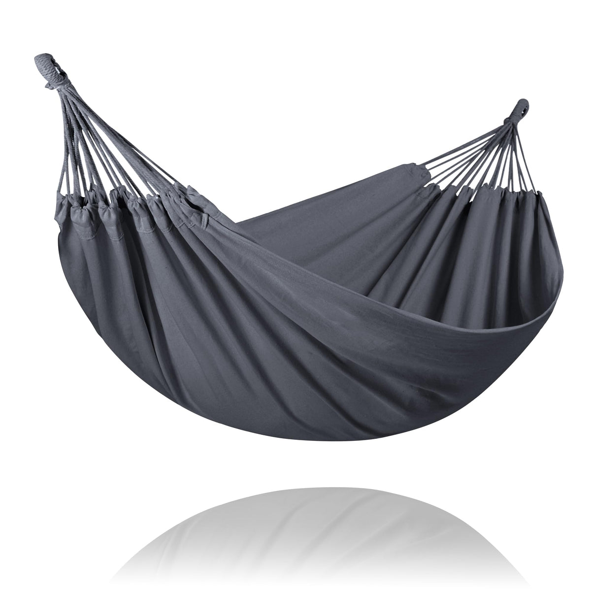 SUNCREAT Portable Camping Hammock for Outside, Heavy Duty 2 Person Hammock Bed for Tree, Beige with Tassels