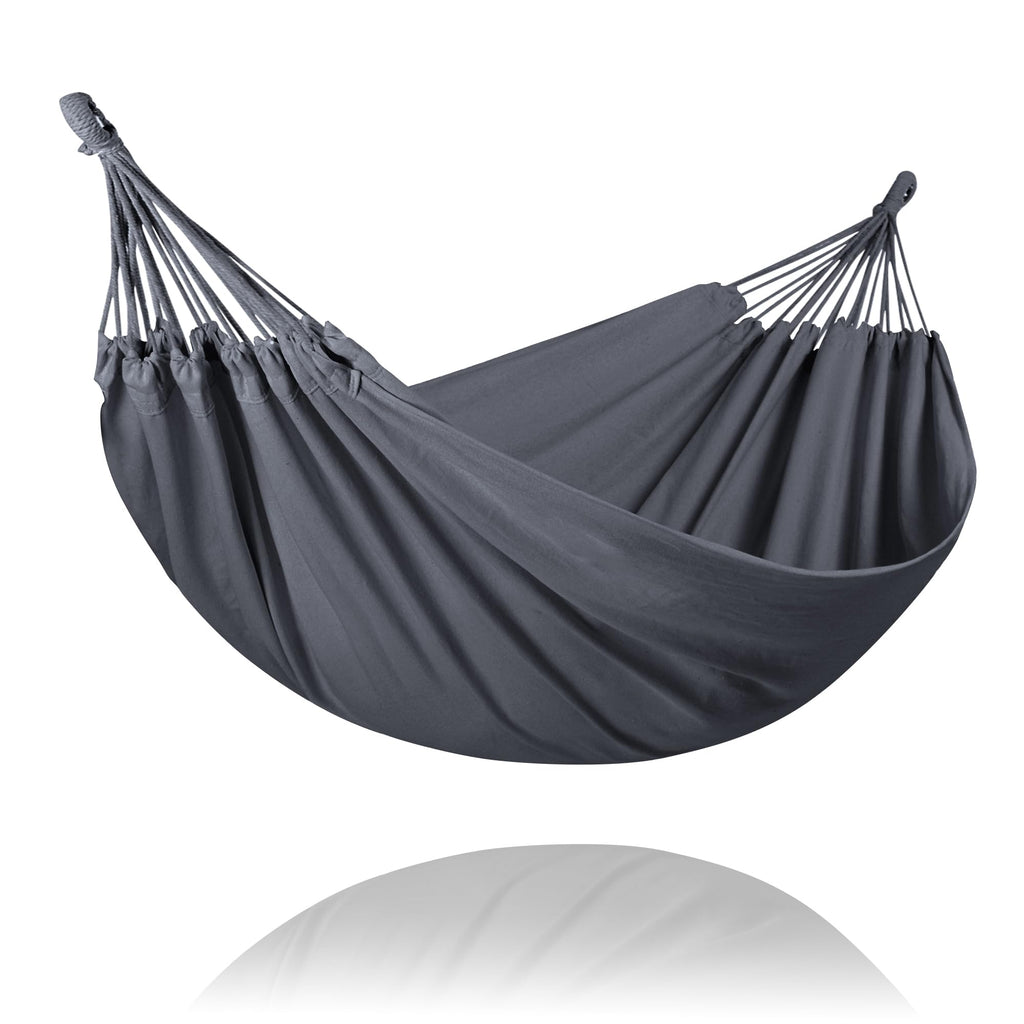SUNCREAT Hammocks for Outside 2 Person Heavy Duty, Dark Gray with Tassels