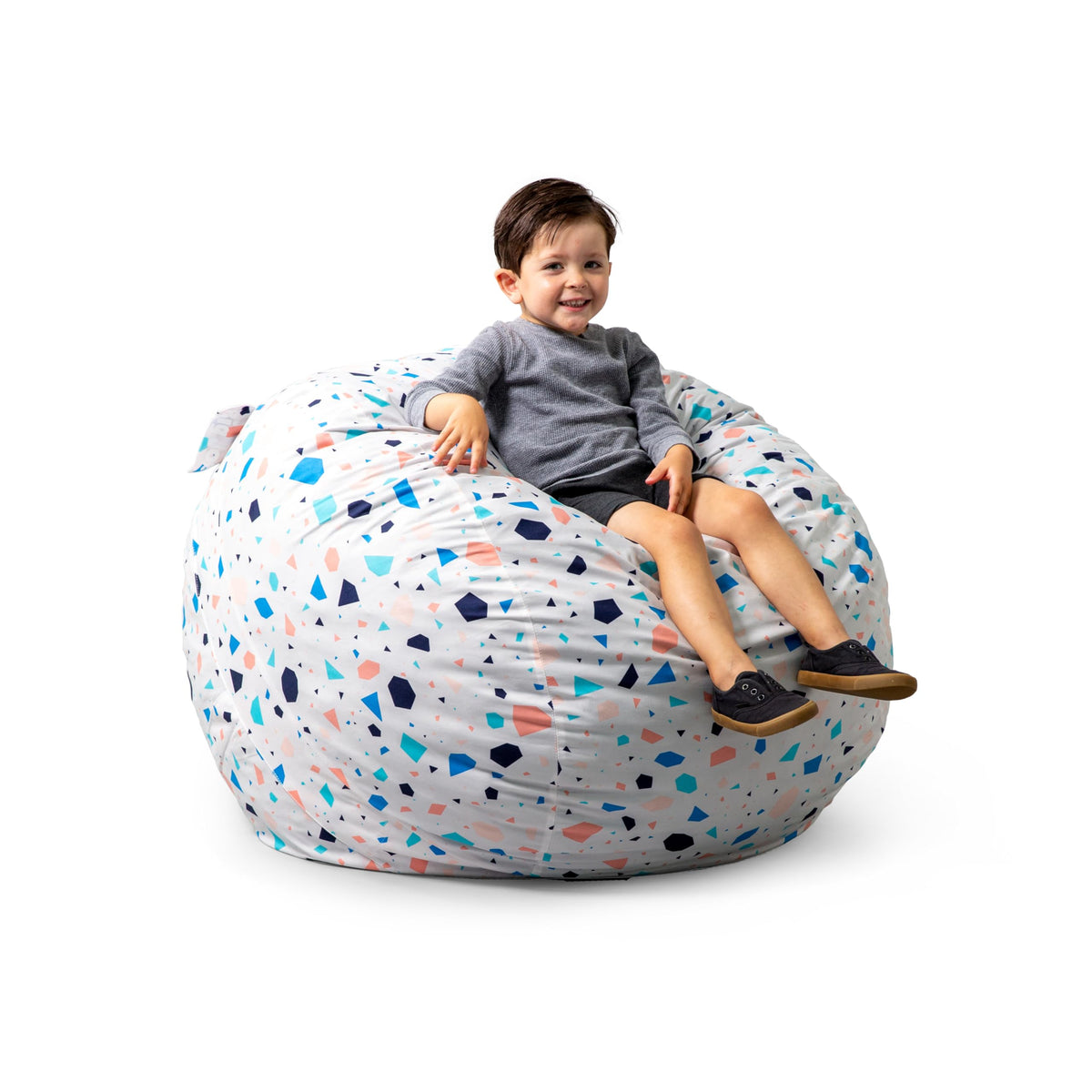 Big Joe Turnabout 3-in-1 Convertible Kids Bean Bag Chair, Midnight Blue