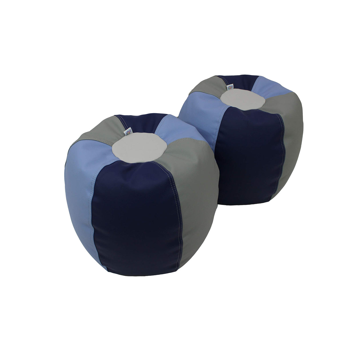 FDP SoftScape Bean Bag Puffs, 12" Height, 2-Pack - Navy/Powder Blue