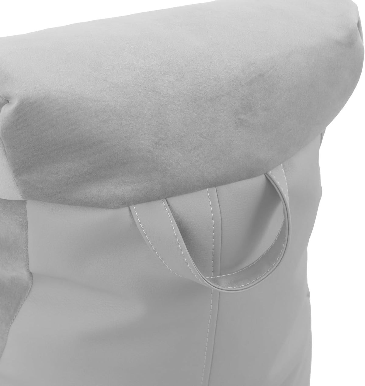 FDP Everyday Trendy Microfiber and Faux Leather Bean Bag, 2-Pack - Sterling