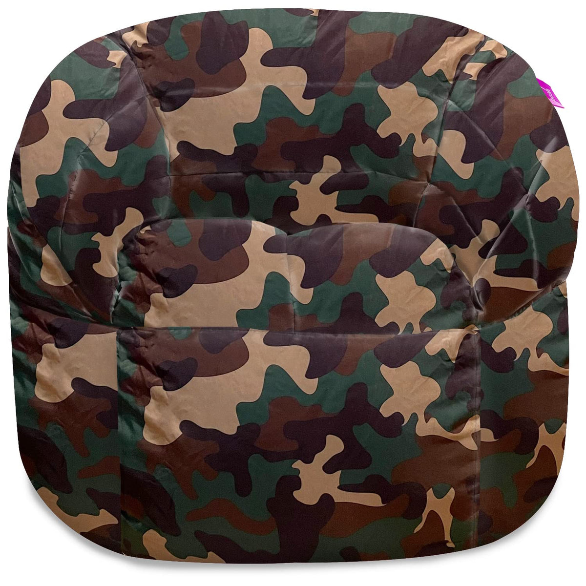 Posh Creations Structured Comfy Bean Bag Chair for Gaming, Reading, and Watching TV, Malibu Lounge, Canvas - Forest Critters on White