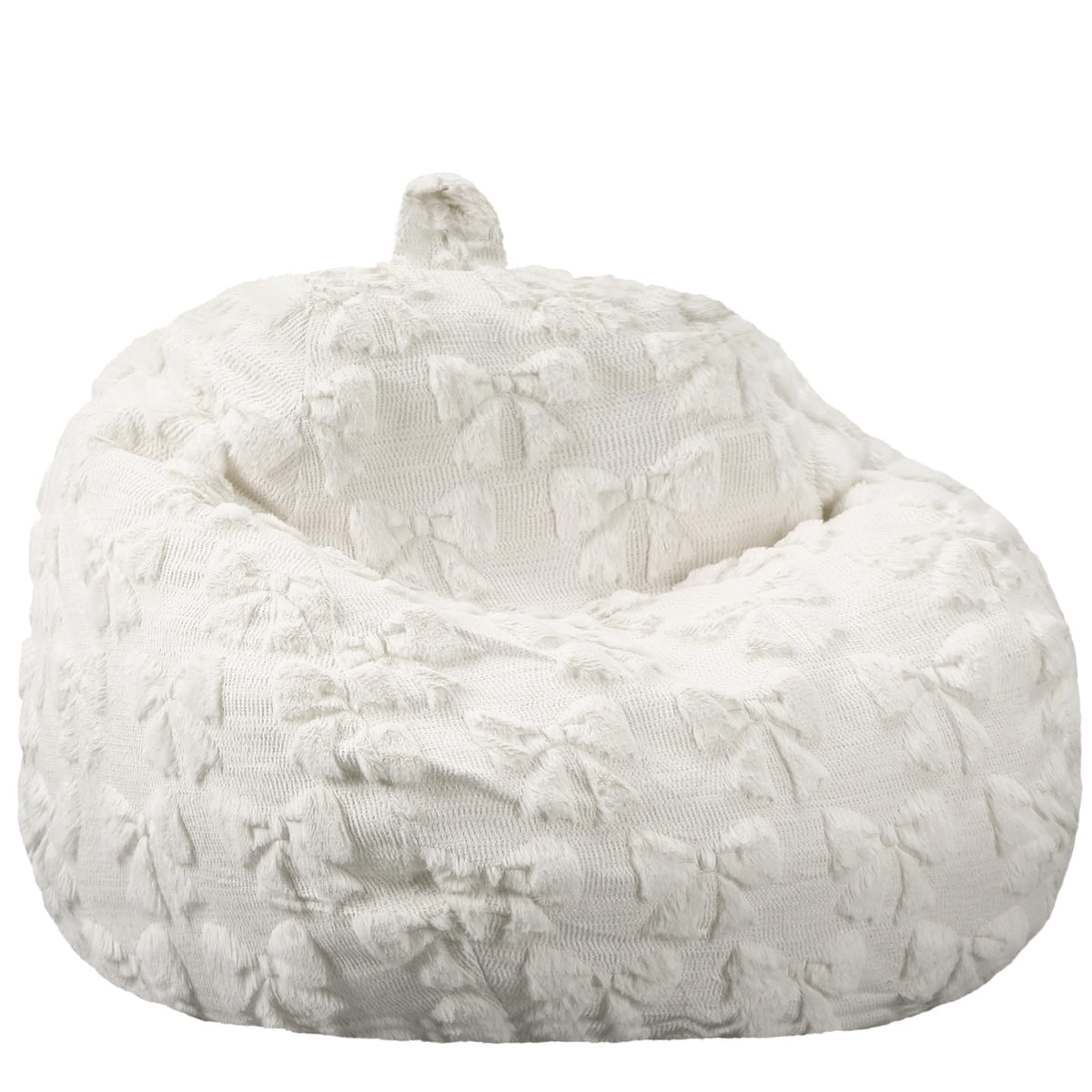Gilprop Pink Bow Bean Bag Chair 2.6ft Stuffed Animal Storage Chair Cover