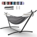 Everyfun Double Hammock with Stand for 2 Person, 600 lb Capacity, Rainbow