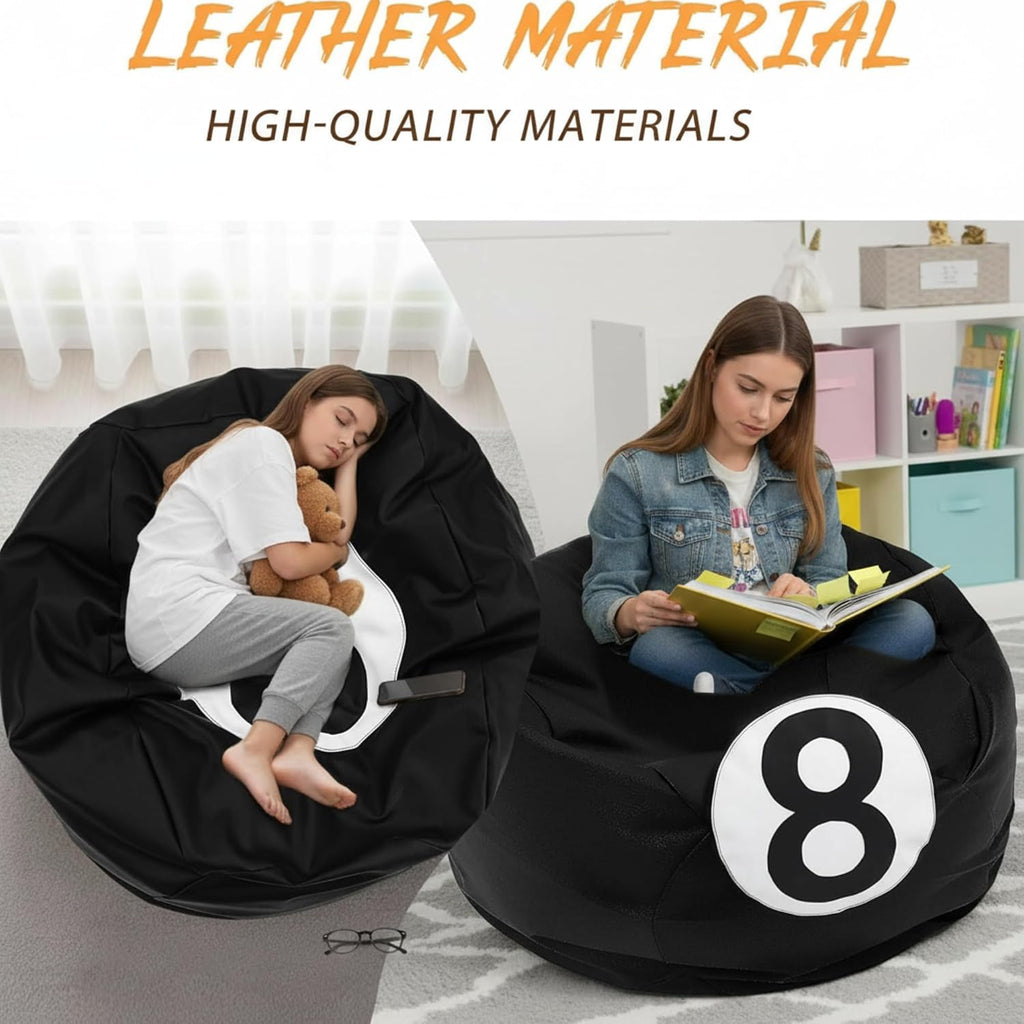 Aceorbit 8 Ball Bean Bag Chair Cover Prize Gift PU Leather Organizer