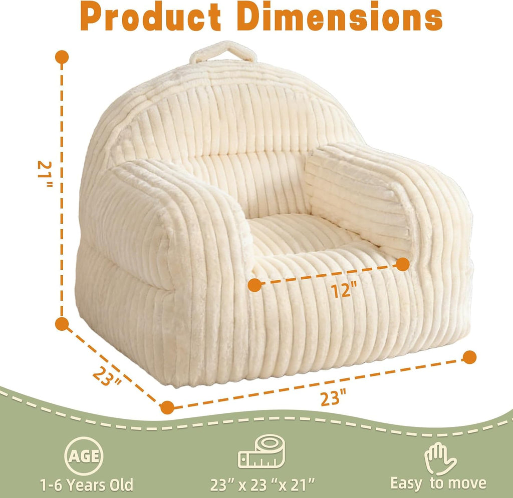 Bean Bag Chairs for Kids, Comfy Plush Toddler Chairs for Reading