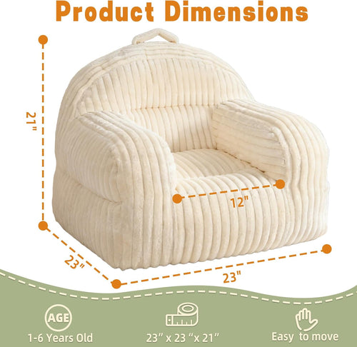 Bean Bag Chairs for Kids, Comfy Plush Toddler Chairs for Reading