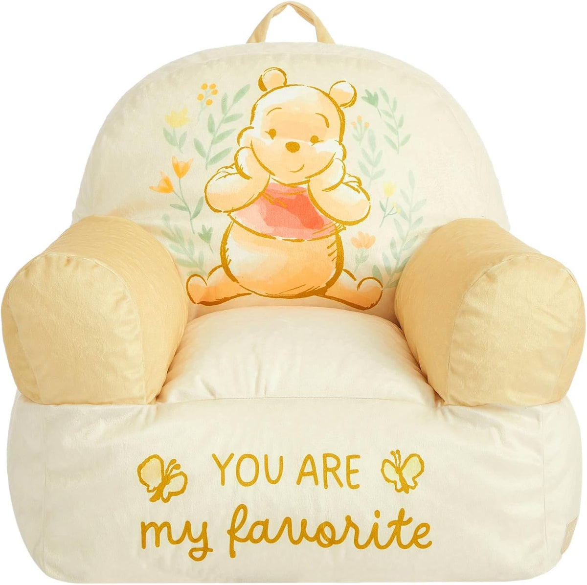 Disney Winnie the Pooh Kids Sofa Bean Bag Armchair, Soft Plush Lounge Chair for Bedroom or Playroom