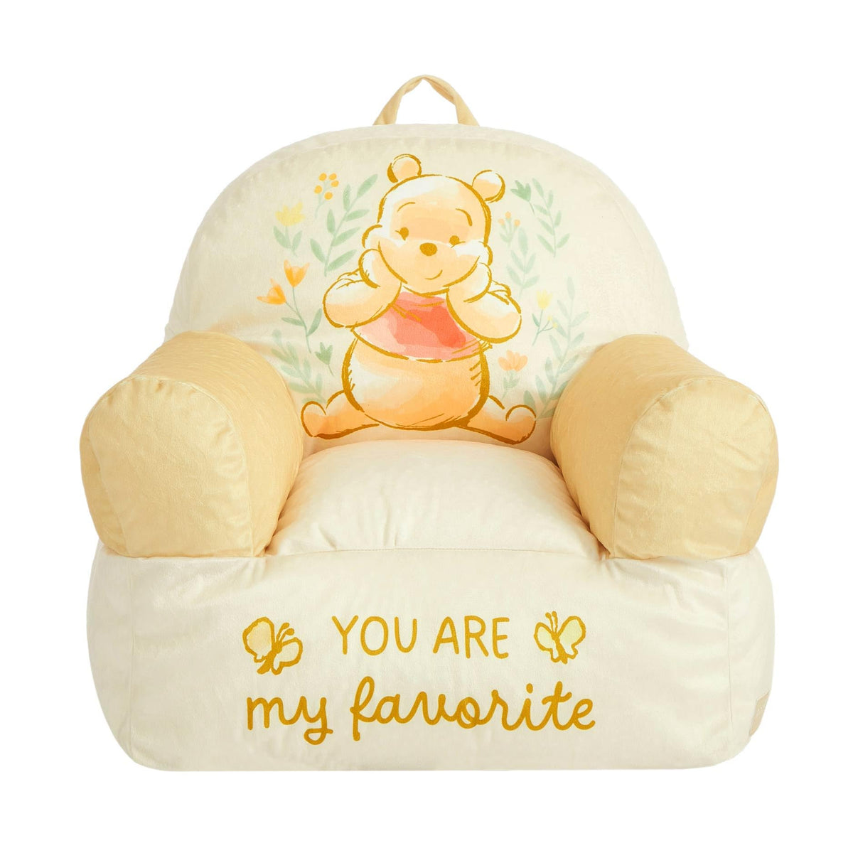 Disney Winnie the Pooh Kids Sofa Bean Bag Armchair, Soft Plush Lounge Chair for Bedroom or Playroom