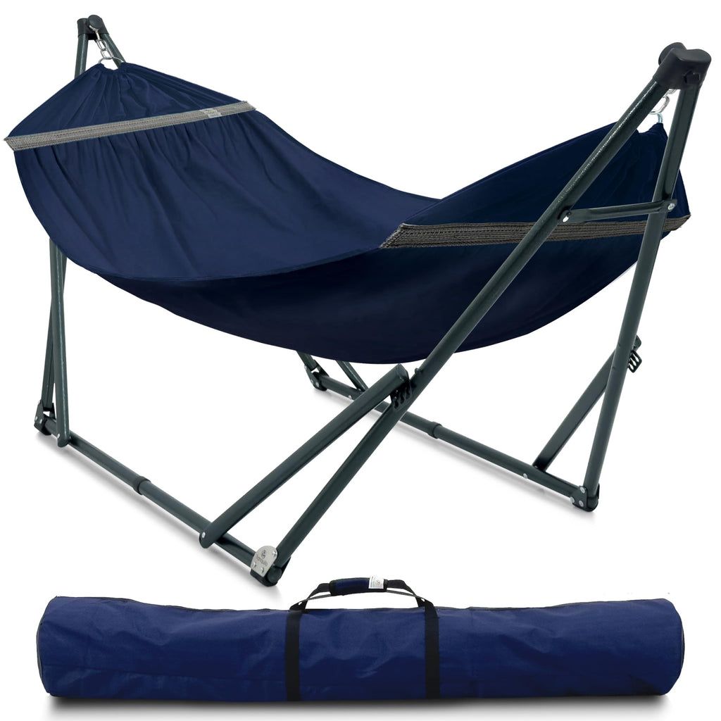 Tranquillo 600lbs Double Hammock with Stand Outdoor Indoor, Camping- Aegean