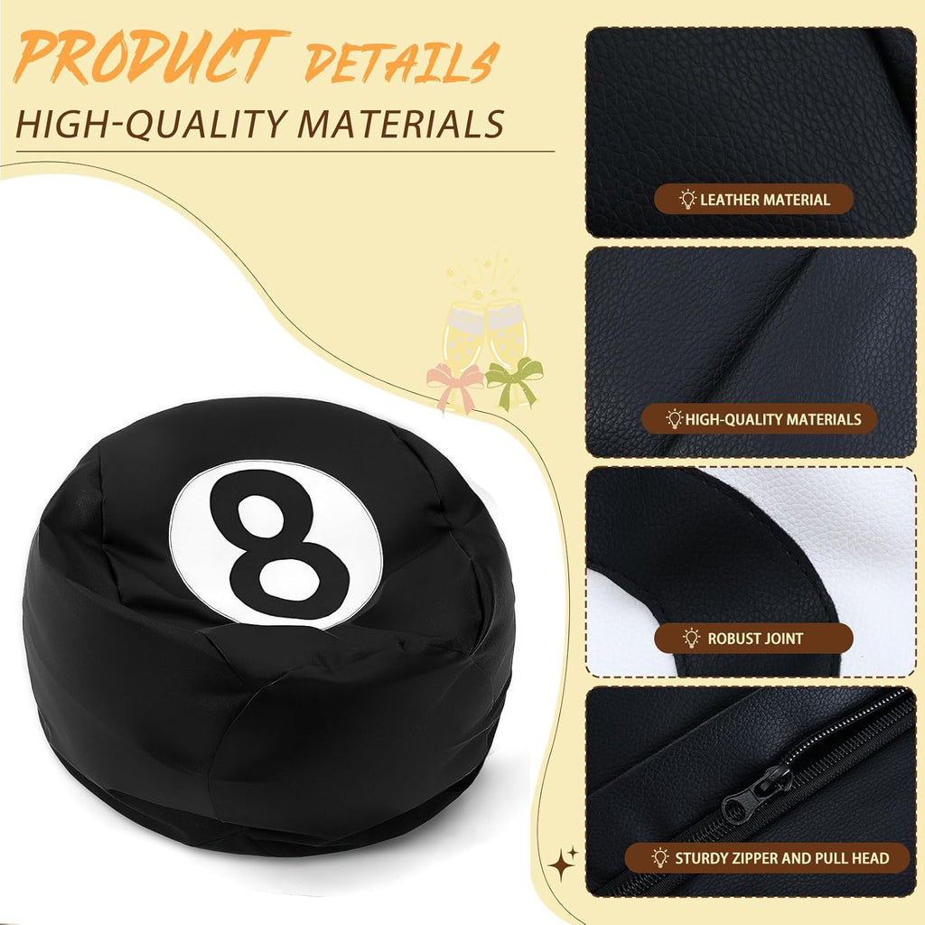 Aceorbit 8 Ball Bean Bag Chair Cover Prize Gift PU Leather Organizer