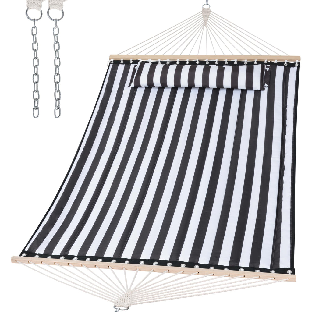 SUNCREAT Heavy Duty 2 Person Hammock for Indoor, Outdoor, Gray