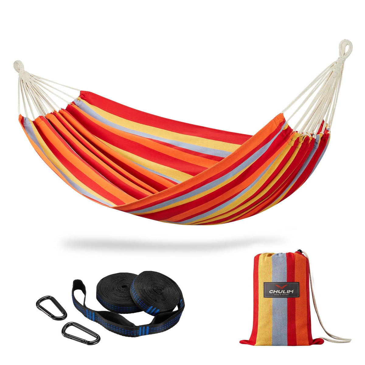 Brazilian Double Hammock with Tree Straps, Extra Large, 450 lbs Capacity