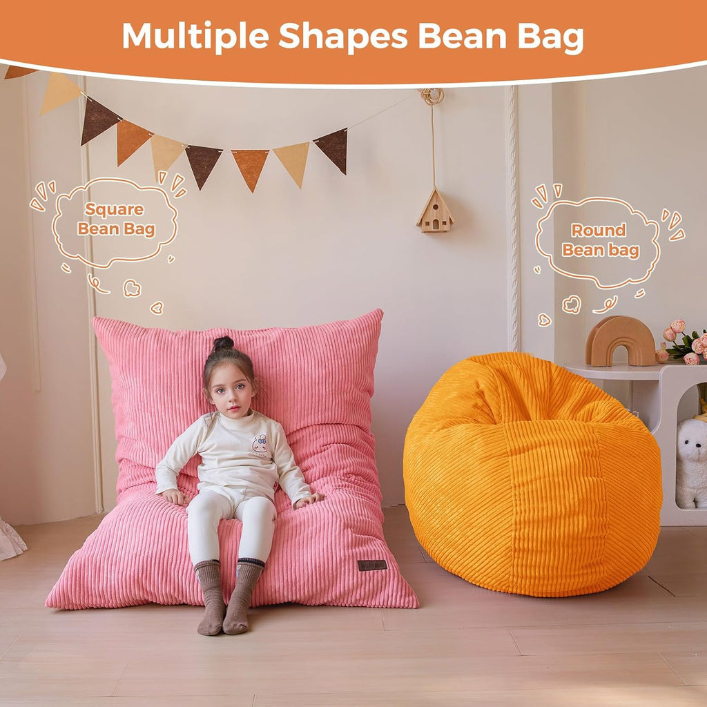 MAXYOYO 3 in 1 Kids Bean Bag Chair, Comfy Floor Sofa with Removed Cover