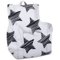 Posh Creations Structured Comfy Bean Bag Chair for Gaming, Reading, and Watching TV, Malibu Lounge, Canvas - Forest Critters on White