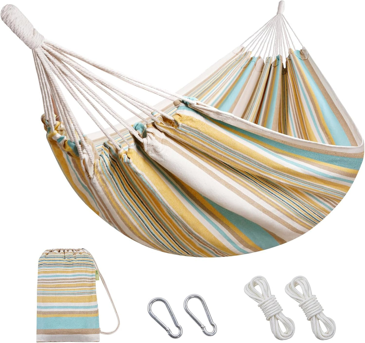 INNO STAGE Brazilian Hammock with Tree Straps, Carry Bag, Yellow & Green