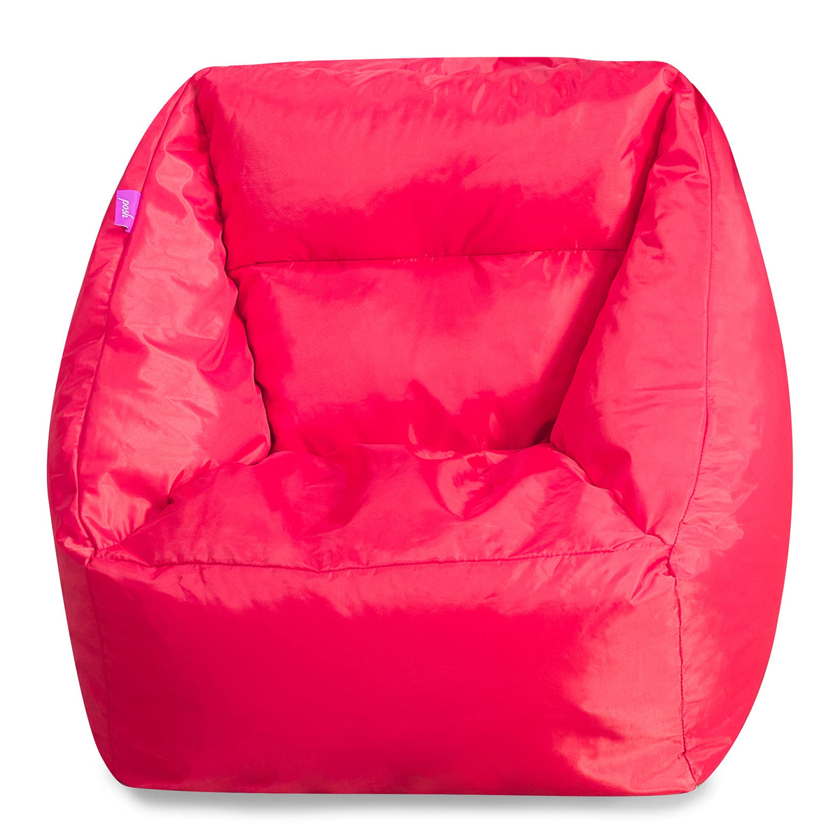 Posh Creations Structured Comfy Bean Bag Chair for Gaming, Reading, and Watching TV, Malibu Lounge, Canvas - Forest Critters on White