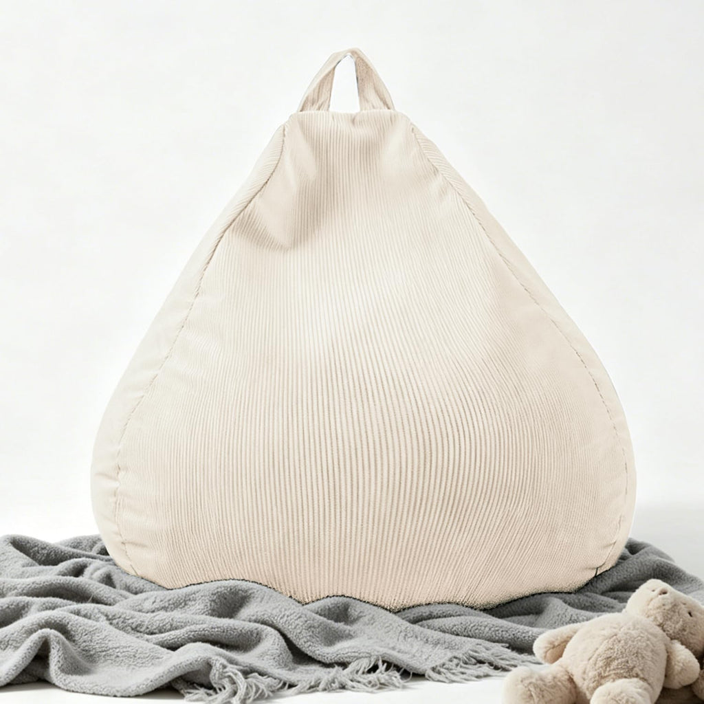 LPMOERA Stuffed Animal Storage Soft Bean Bag Chair Cover No Filler Caramel