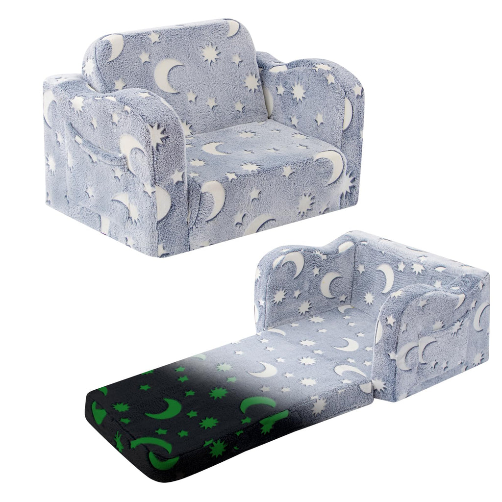 Comfy Kids Chair and Couch, 2-in-1 Fold Out Convertible Kids Chair