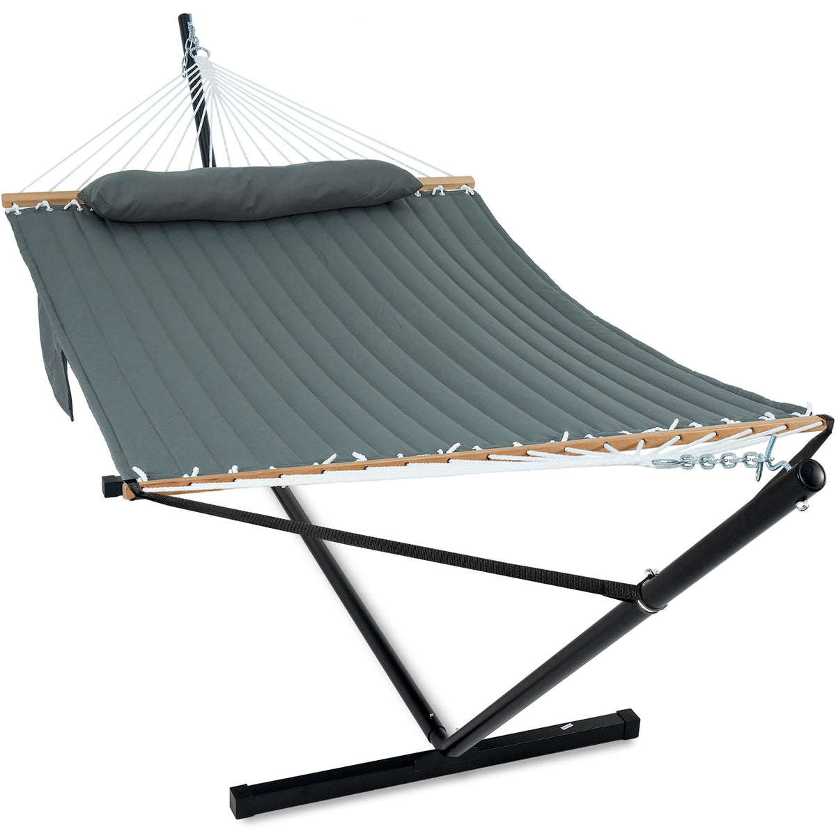 GAFETE 2 Person Hammock with Stand for Outside, Heavy Duty Steel Stand