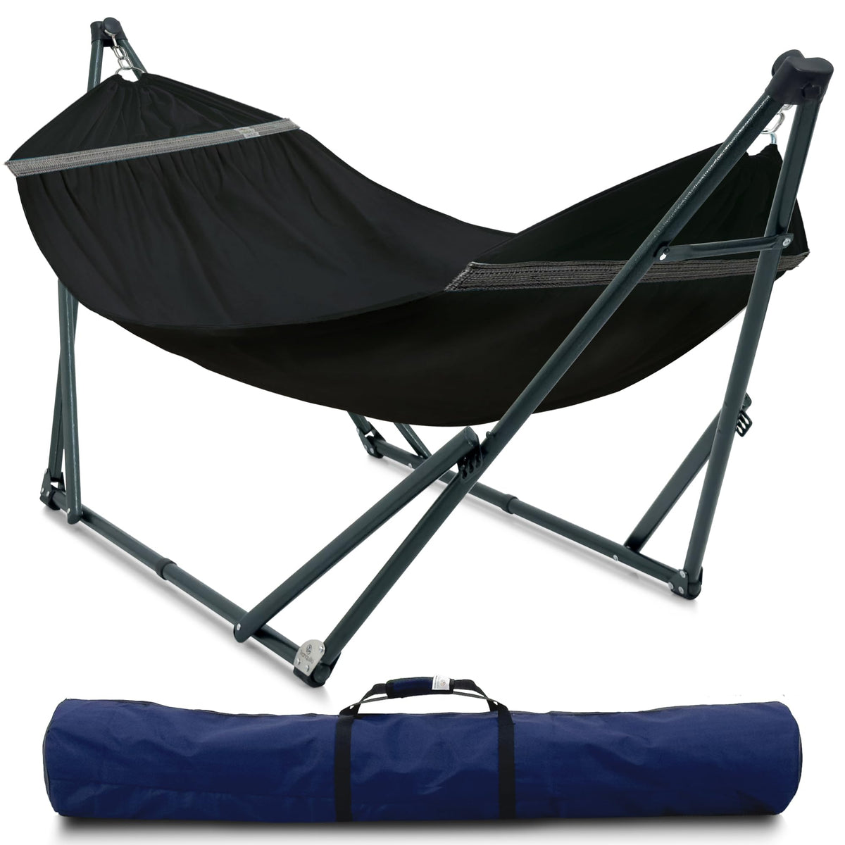 Tranquillo 600lbs Double Hammock with Stand Outdoor Indoor, Camping- Aegean