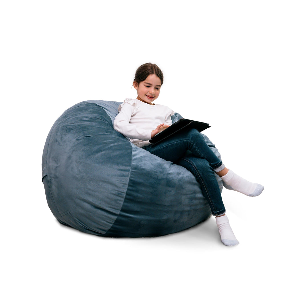 Big Joe Turnabout 3-in-1 Convertible Kids Bean Bag Chair, Midnight Blue