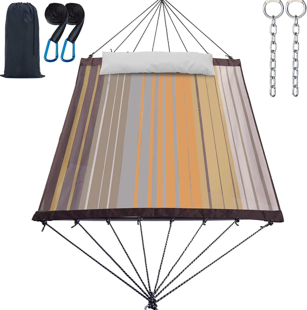 GAFETE 14ft Portable 2 Person Hammock, Quick Dry Textilene, 550 lb Capacity