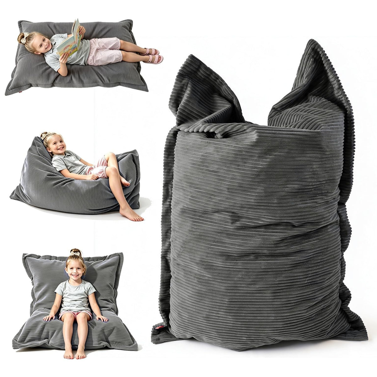 YuppieLife 3-in-1 Kids Bean Bag Sofa Bed – Cozy Floor Chair for Reading