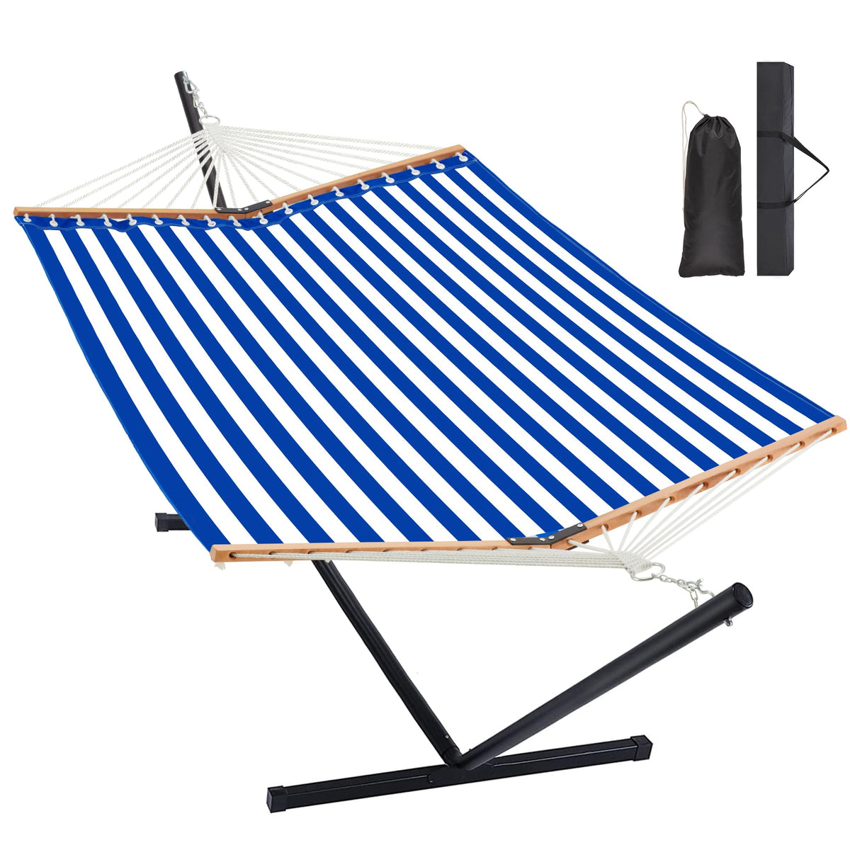 Homgava Two Person Hammock with Stand for Outside, Off White