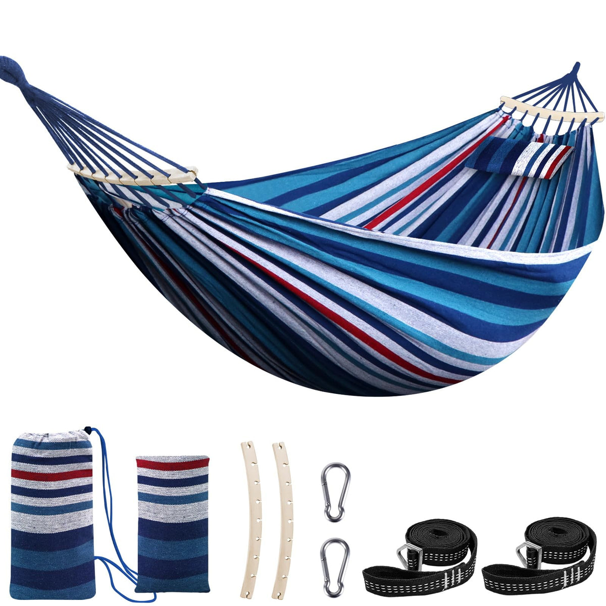 Chihee Cotton Hammock 8.9x4.9ft Holds Up to 660lbs Prevents Side-Tipping