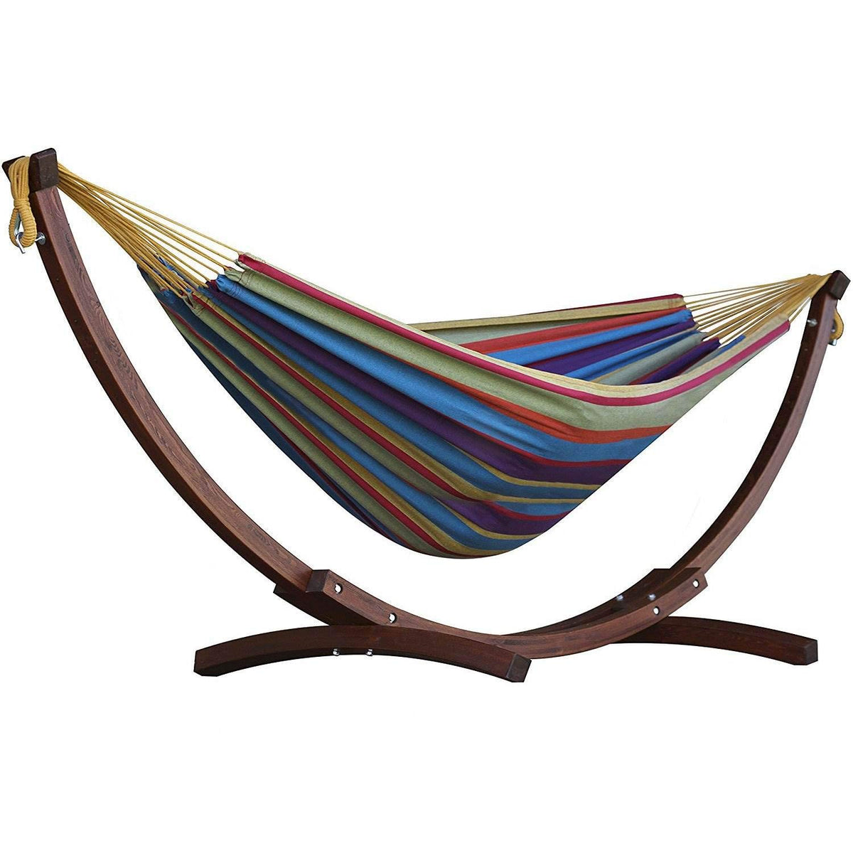 Vivere Solid Pine Wood Hammock Combo, Natural