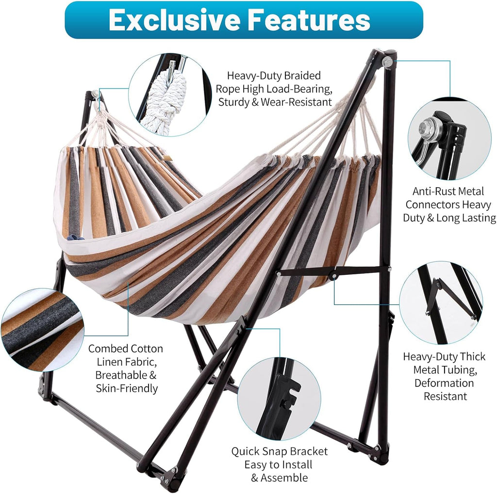 Portable Hammock with Stand for Outside or Inside,No Tree Required