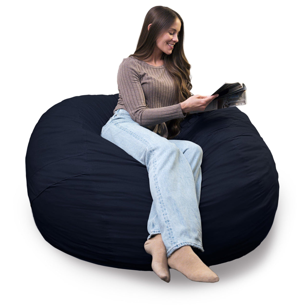 Big Joe Turnabout 3-in-1 Convertible Kids Bean Bag Chair, Midnight Blue