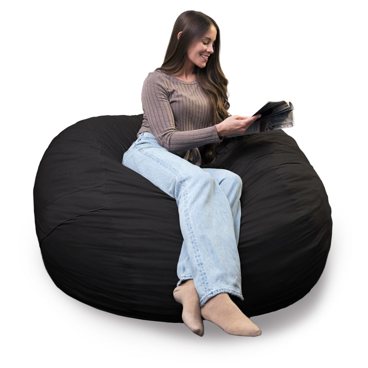Big Joe Turnabout 3-in-1 Convertible Kids Bean Bag Chair, Midnight Blue