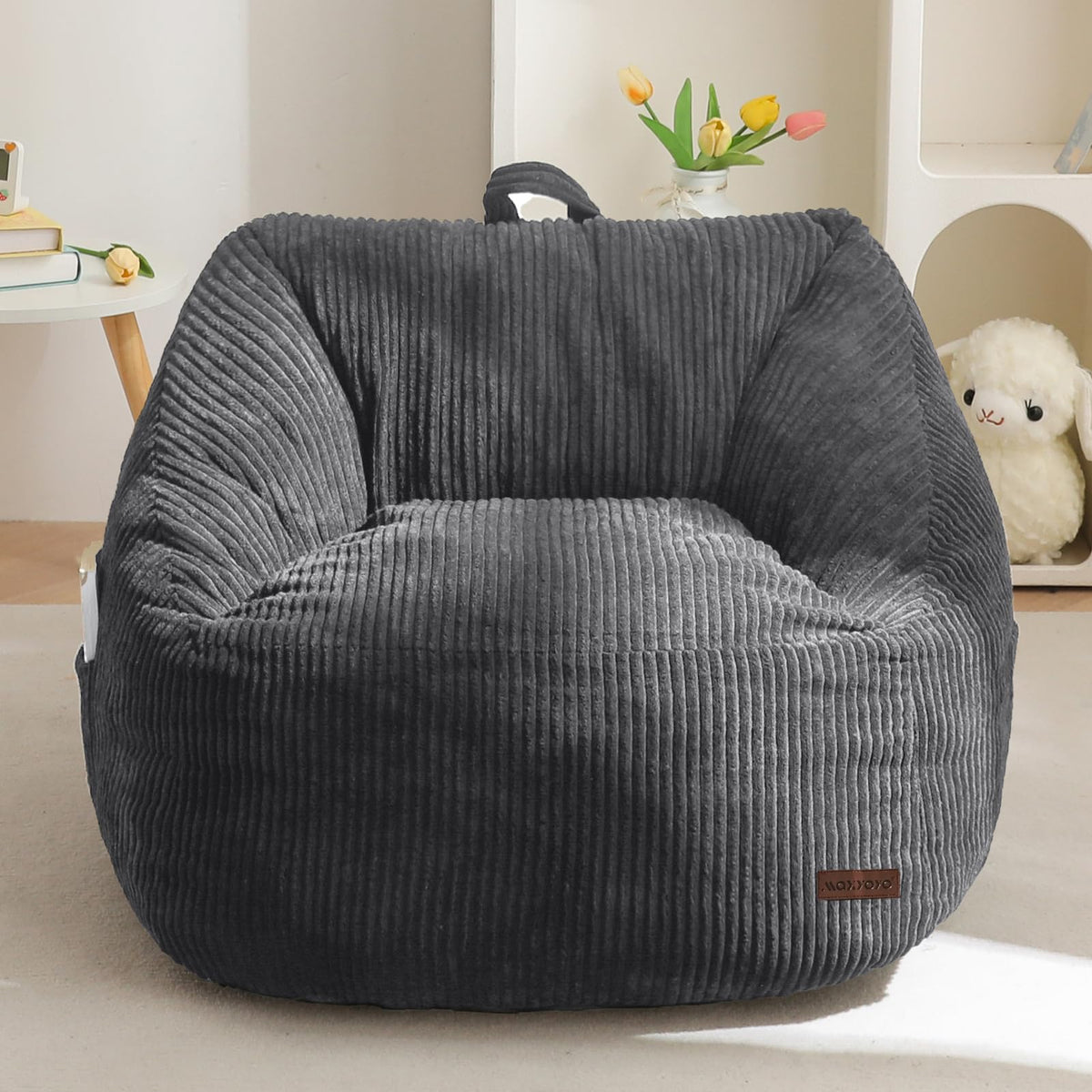 MAXYOYO Kids Bean Bag Chair, Convenient Bean Bag Sofa with Handle