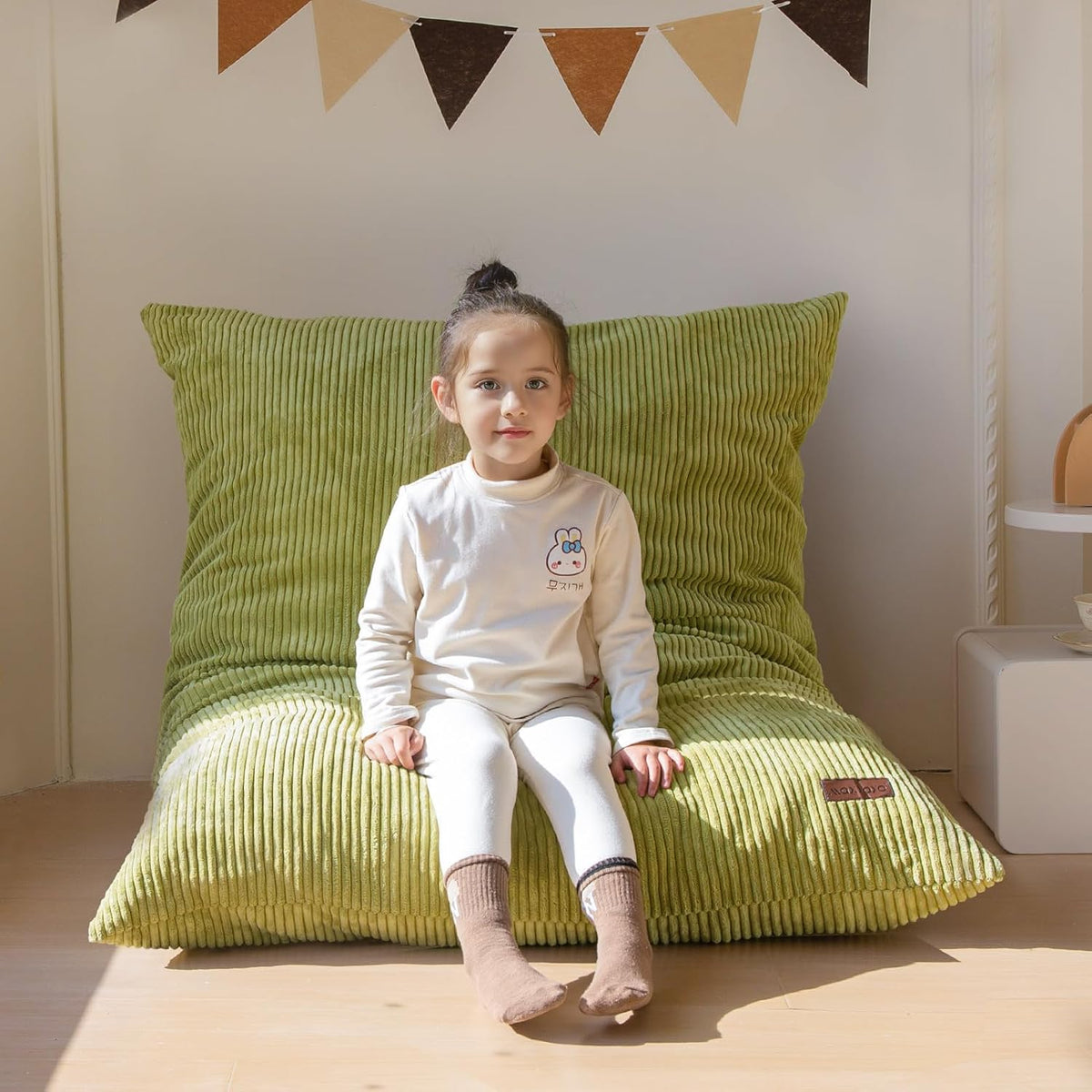 MAXYOYO 3 in 1 Kids Bean Bag Chair, Comfy Floor Sofa with Removed Cover