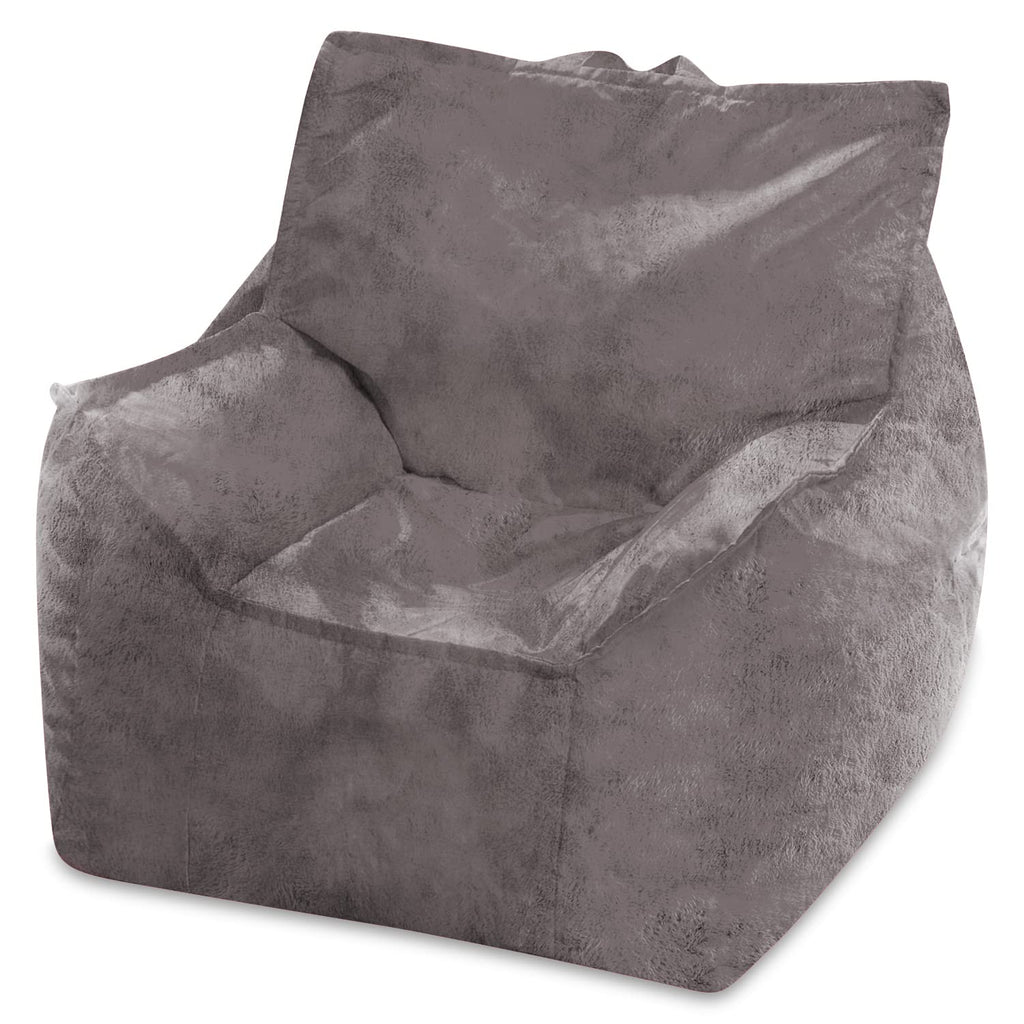 Posh Creations Structured Comfy Bean Bag Chair for Gaming, Reading, and Watching TV, Malibu Lounge, Canvas - Forest Critters on White