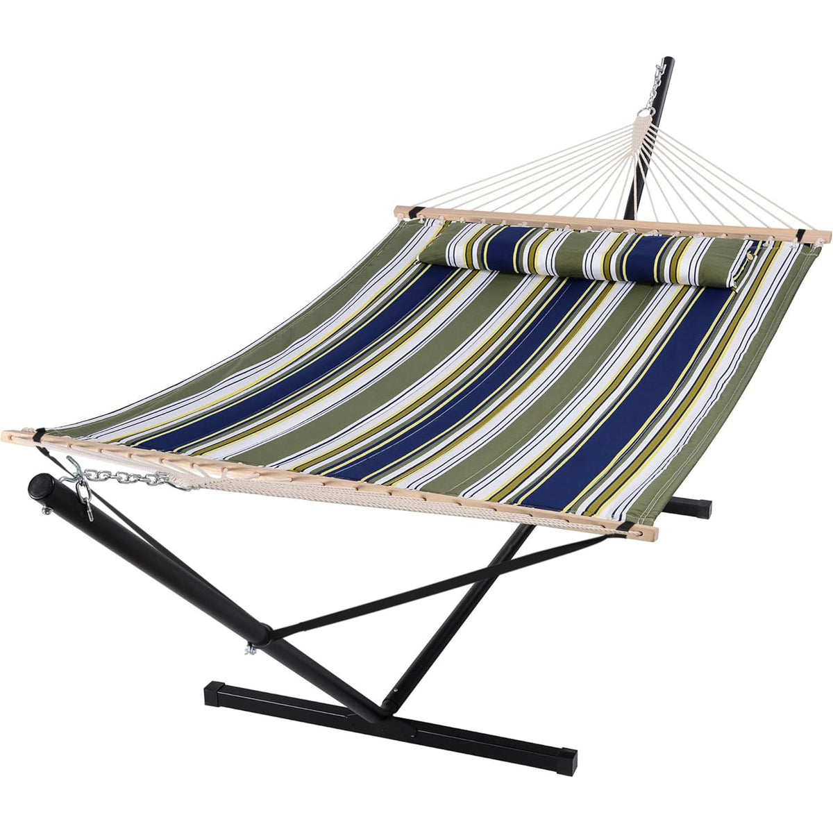 SUNCREAT Extra Large Double Hammock with Stand, 475lbs Capacity, Grey