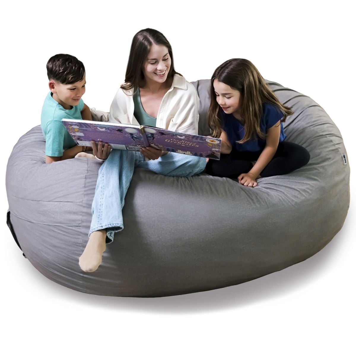 Big Joe Turnabout 3-in-1 Convertible Kids Bean Bag Chair, Midnight Blue