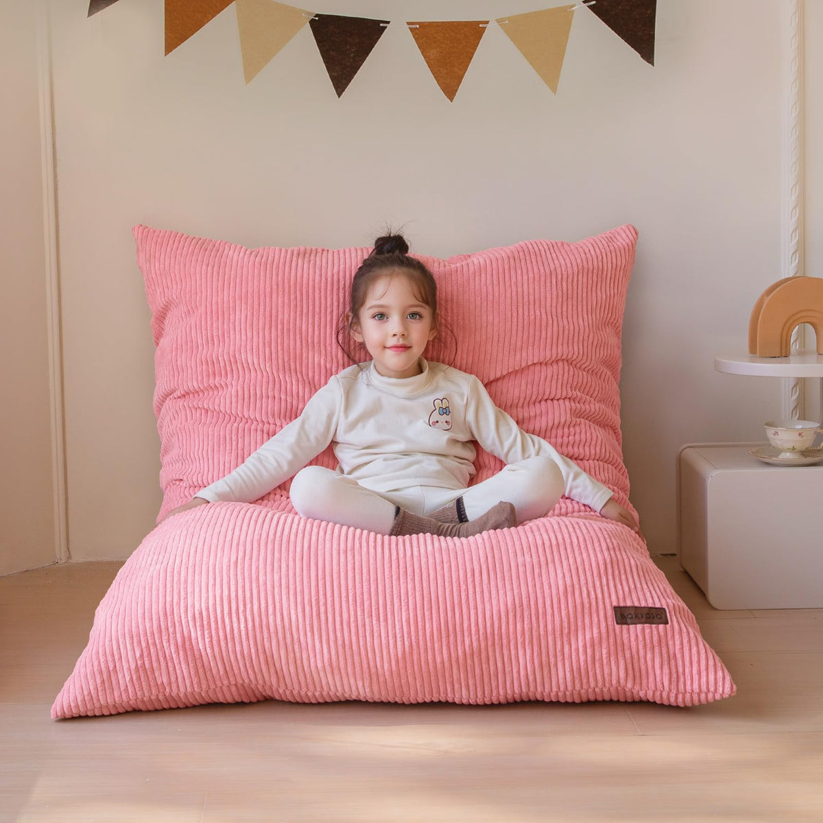 MAXYOYO 3 in 1 Kids Bean Bag Chair, Comfy Floor Sofa with Removed Cover