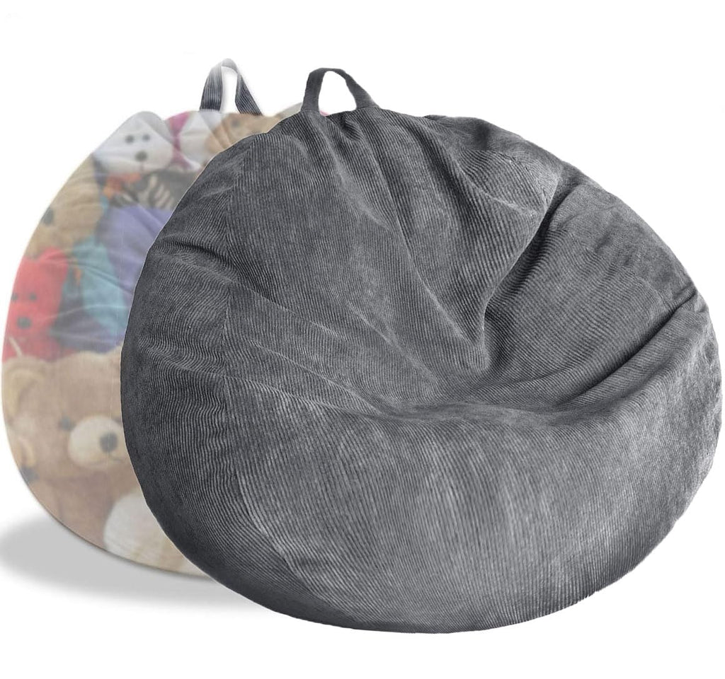 Stuffed Animal Storage Bean Bag Chair Cover (No Filler) Washable