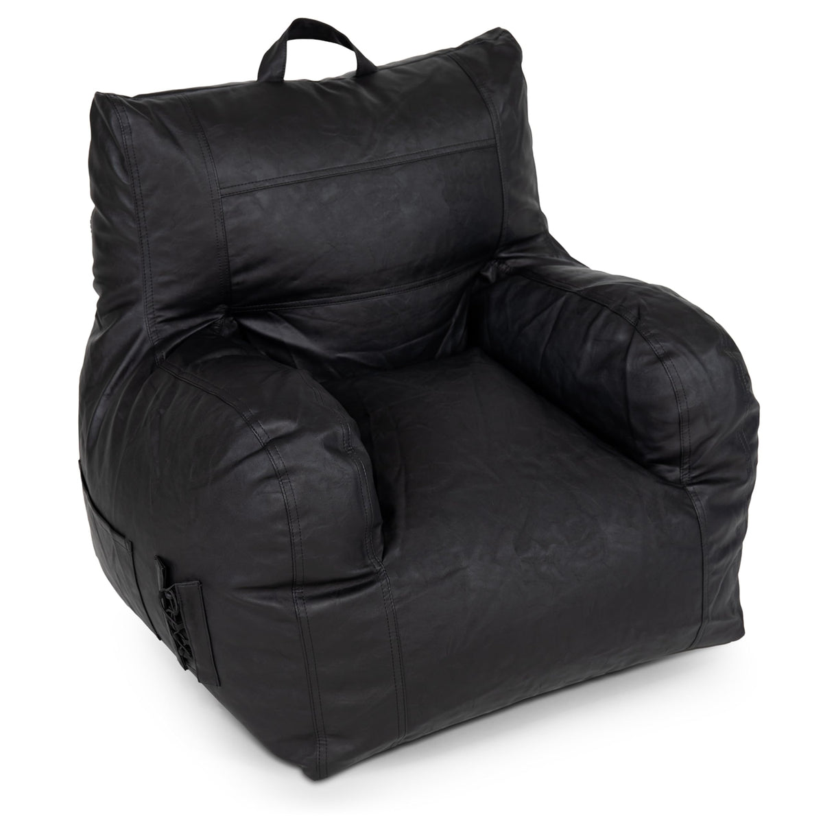 Big Joe Roma Kid's Bean Bag Chair, Oat Sherpa and Graphite, Vegan Suede, 2 Foot Lightweight Refillable Children's Seat