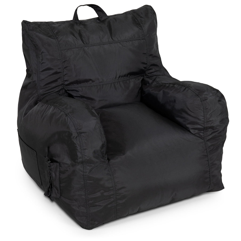 Big Joe Roma Kid's Bean Bag Chair, Oat Sherpa and Graphite, Vegan Suede, 2 Foot Lightweight Refillable Children's Seat