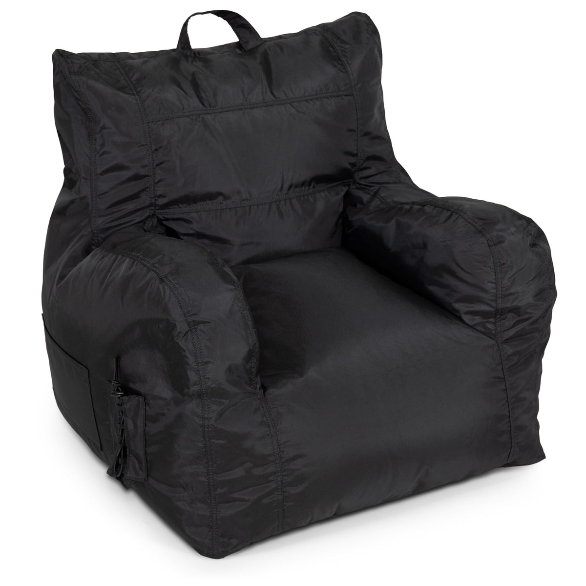 Big Joe Roma Kid's Bean Bag Chair, Oat Sherpa and Graphite, Vegan Suede, 2 Foot Lightweight Refillable Children's Seat