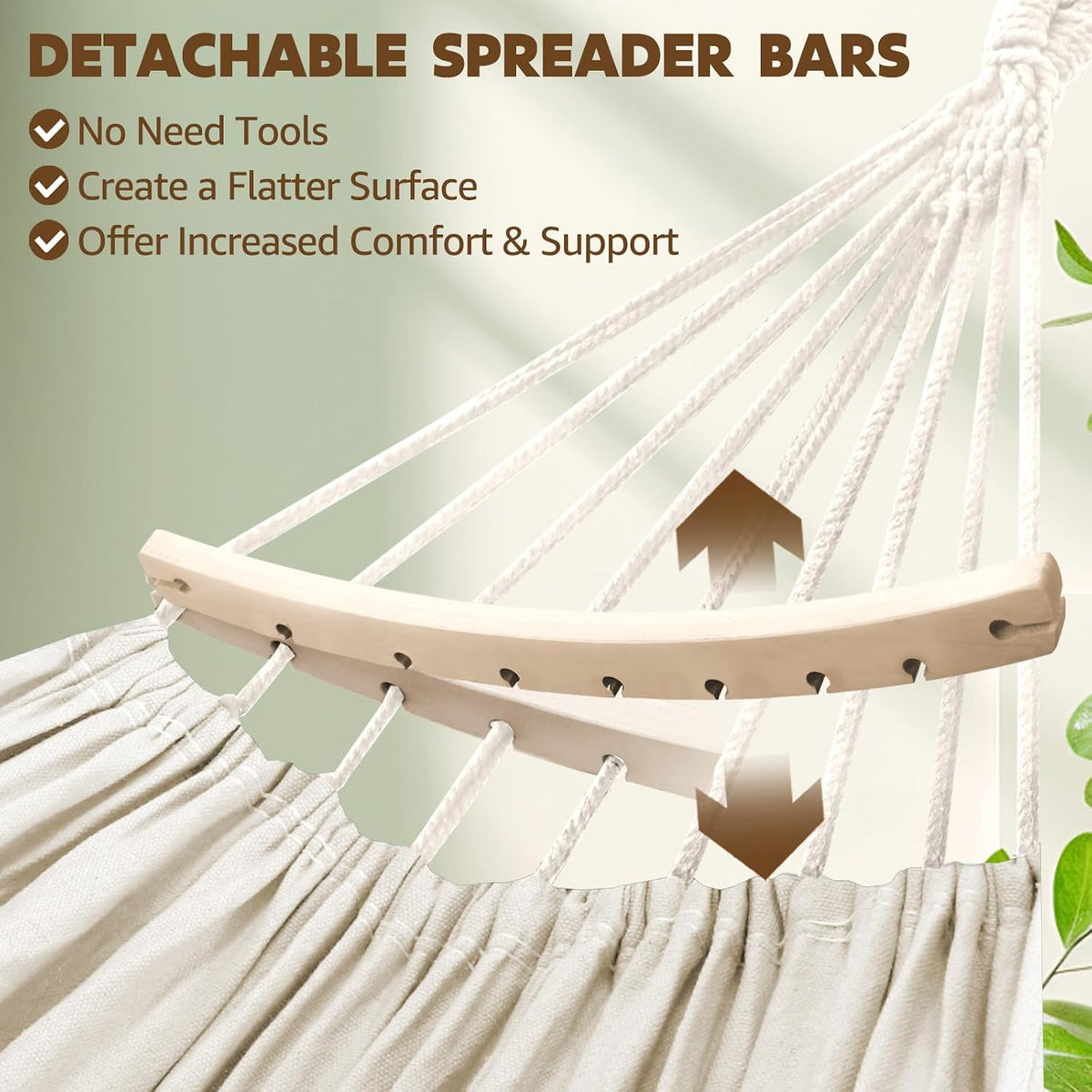 Chihee Cotton Hammock 8.9x4.9ft Holds Up to 660lbs Prevents Side-Tipping