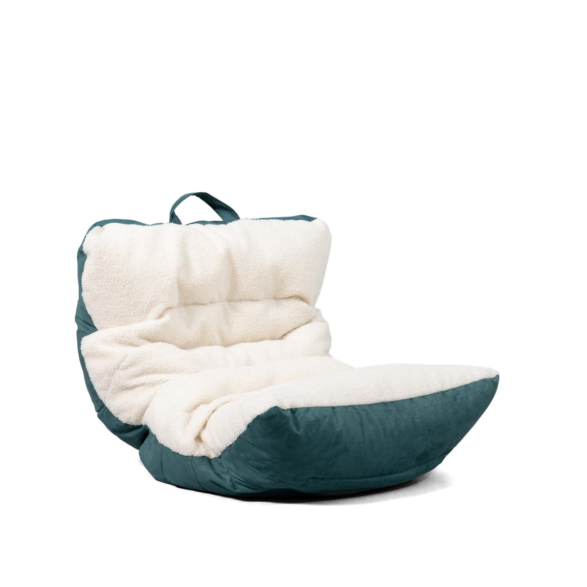 Big Joe Roma Kid's Bean Bag Chair, Oat Sherpa and Graphite, Vegan Suede, 2 Foot Lightweight Refillable Children's Seat