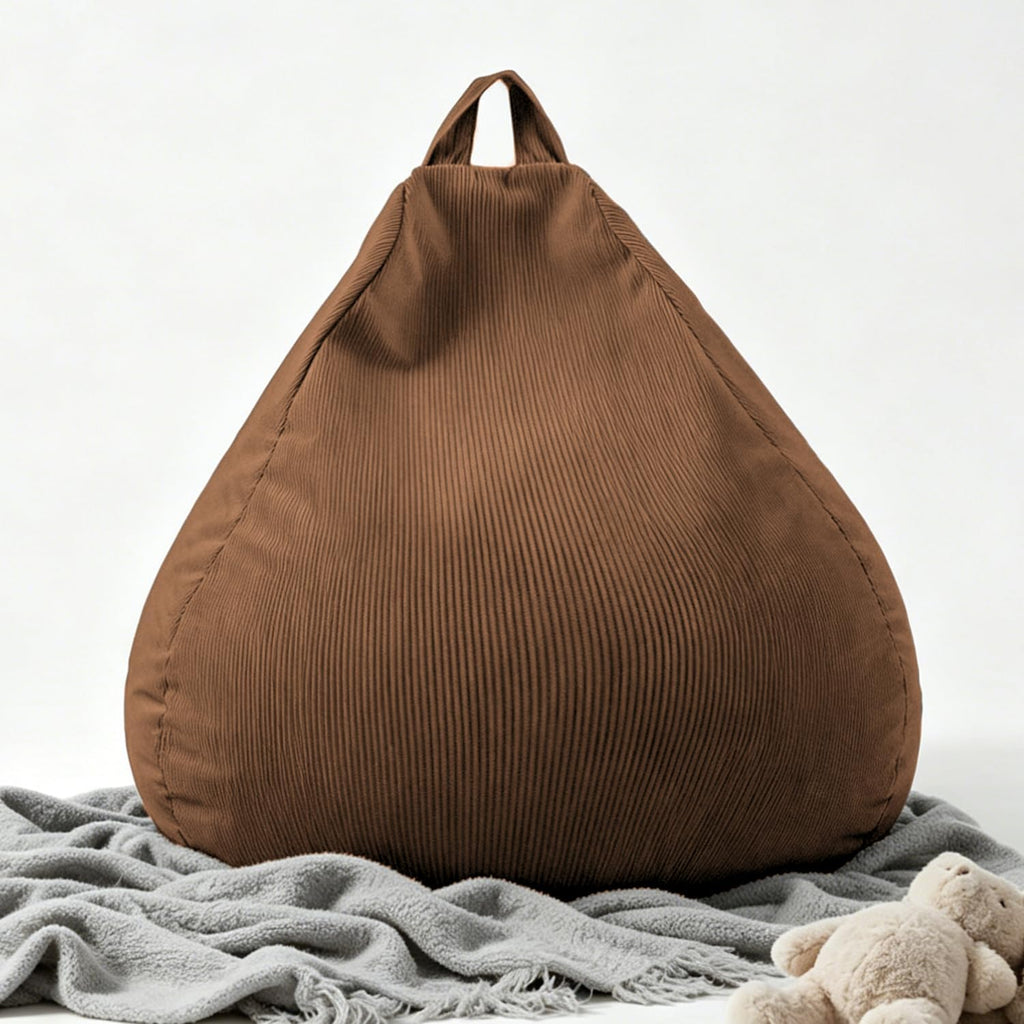 LPMOERA Stuffed Animal Storage Soft Bean Bag Chair Cover No Filler Caramel